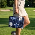 thumbnail image 4 of COEQINE Golf Cart Seat Protector with Fold Design & Carry Handle, Quilted Universal Fit 51.2x30.3 Inch for EZGO/Yamaha/Club Car 2-Seaters, 4-Pocket Storage, Blue Golf Pattern, 4 of 8