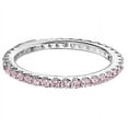 thumbnail image 3 of 925 Sterling Silver Ring 2mm Pink Stackable Eternity Band Women's Wedding Accent, 3 of 4
