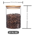 thumbnail image 2 of Recipientes de vidrio para almacenar alimentos con tapas, frascos grandes para café, té, azúcar (27 FL OZ), 2 of 4