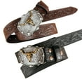 thumbnail image 4 of Angala Western Cowboy Belt Bull Head Big Buckle Trend Retro Youth Retro Men's Punk Leather Belt Cozy Stylish Basic Belt, 4 of 4