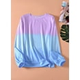 thumbnail image 4 of Women Long Sleeve Sweatshirt Colorblock Tie Dye Printed Pullover Tops, 4 of 6