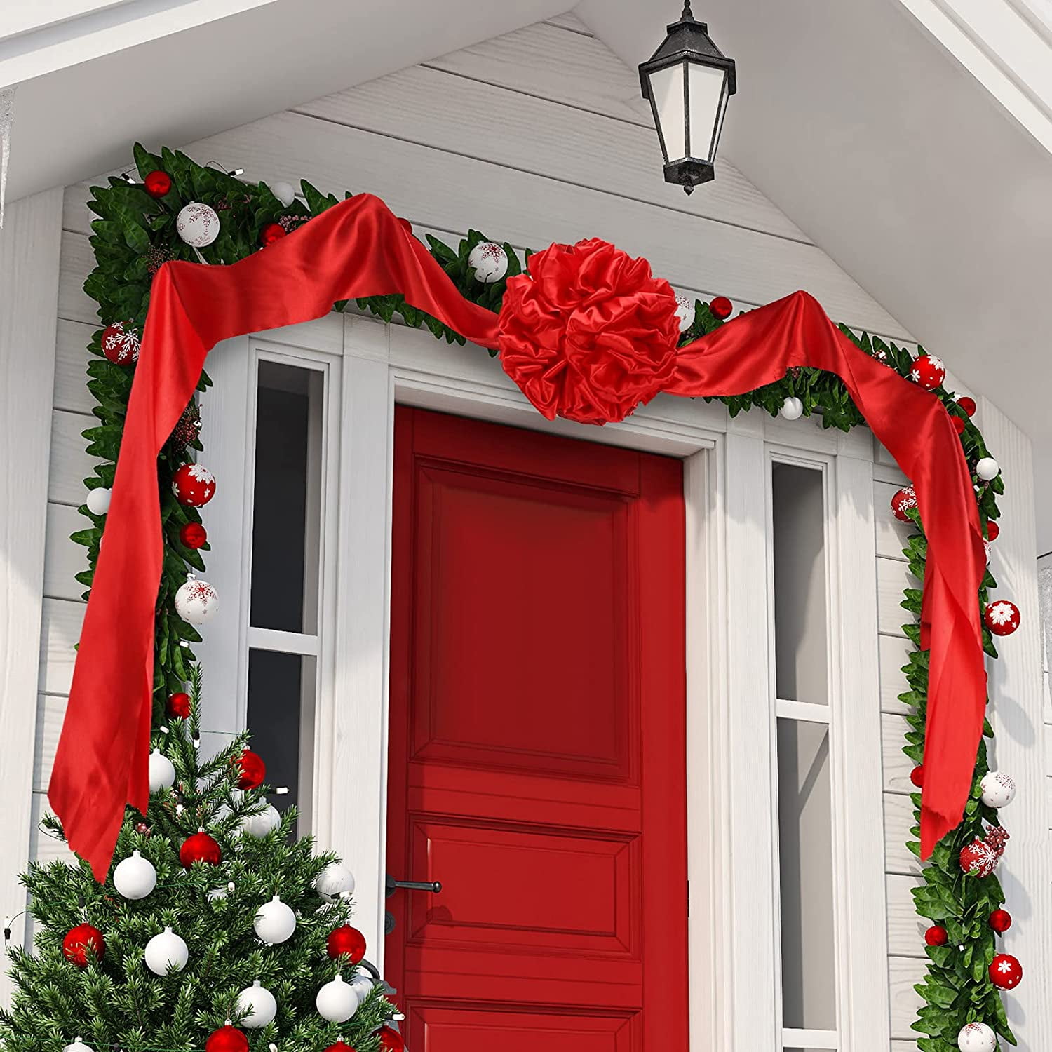 Spuer Large Christmas Bow Xmas Wreath Bow Bow Christmas Tree Ornament