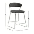 thumbnail image 2 of Hillsdale Furniture Hanley Metal Counter Height Stool, Chrome with Black Faux Leather, 2 of 10