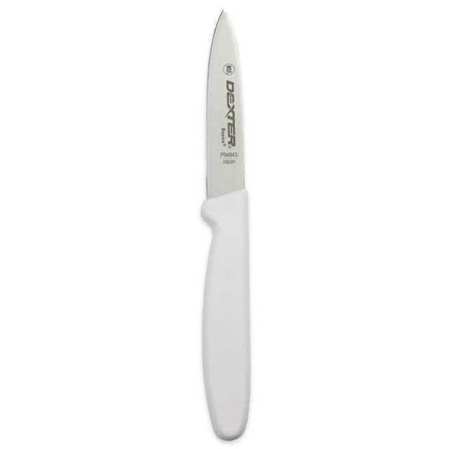 Dexter Russell P94843 3 1/8" Paring Knife w/ Polypropylene White Handle, Carbon Steel