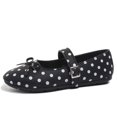 thumbnail image 3 of Women Casual Round Toe Lace Bow Buckle Festival Comfortable Walking Shoes Flat Ballet Style On Lightweight Breathable Non Daily Dressy, 3 of 9