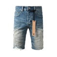 thumbnail image 2 of New Ksubi Mens Jeans Shorts Men's Fashion Casual Slim Fit Denim Shorts Ripped Short Jeans Below Knee, 2 of 7