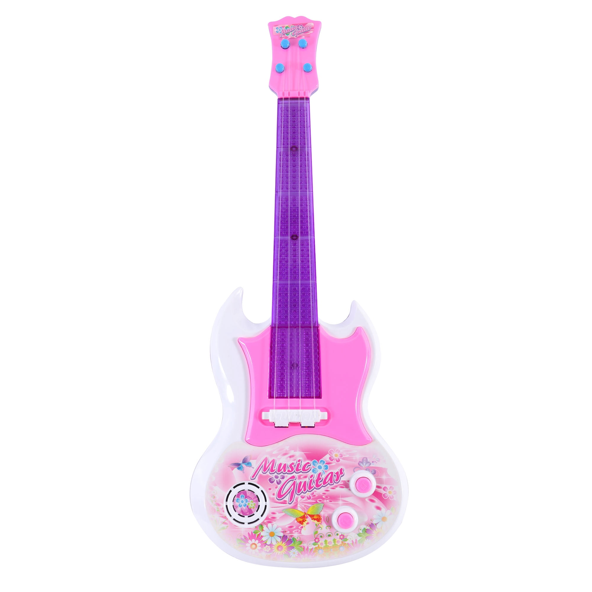 Set De Guitarra Y Micrófono Para Niños Con Luces Y Soporte Ajustable – Juguete Musical De 3 A 8 Años, Regalo Con 6 Botones Y 4 Modos De Función