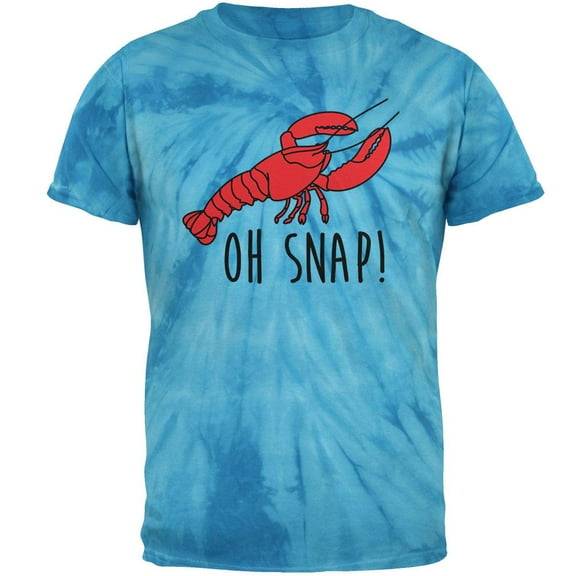 Lobster Crustacean Oh Snap Mens T Shirt Pinwheel Blue Tie Dye 2XL