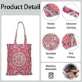 thumbnail image 3 of Tribal Boho Mandala Canvas Tote – Abstract Geometric Design, Foldable and Reusable, 3 of 4