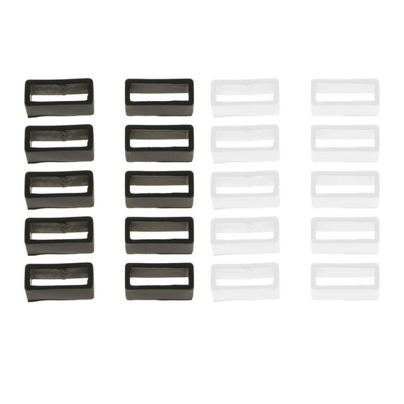 20x Bucles de Goma para Correa de Reloj Soporte de Retención de Extremo de Correa de Reloj Suave 2 Colores Fernando Lazos de goma negro
