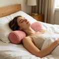 thumbnail image 2 of 5.9x15.7 Inch Solid Color Zippered Round Neck Roll Pillowcase, Cylindrical Bolster Cushion Cover for Sofa Armrest, Bedroom Bedside and Living Room Couch Daily Decor Replacement Accessory, 2 of 6