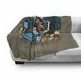 thumbnail image 3 of Gamer Soft Flannel Fleece Blanket, Skeleton Programmer and Hacker in Virtual Reality Eating Fast Food Theme Illustration, Cozy Plush for Indoor and Outdoor Use, 70" x 90", Multicolor, by Ambesonne, 3 of 6
