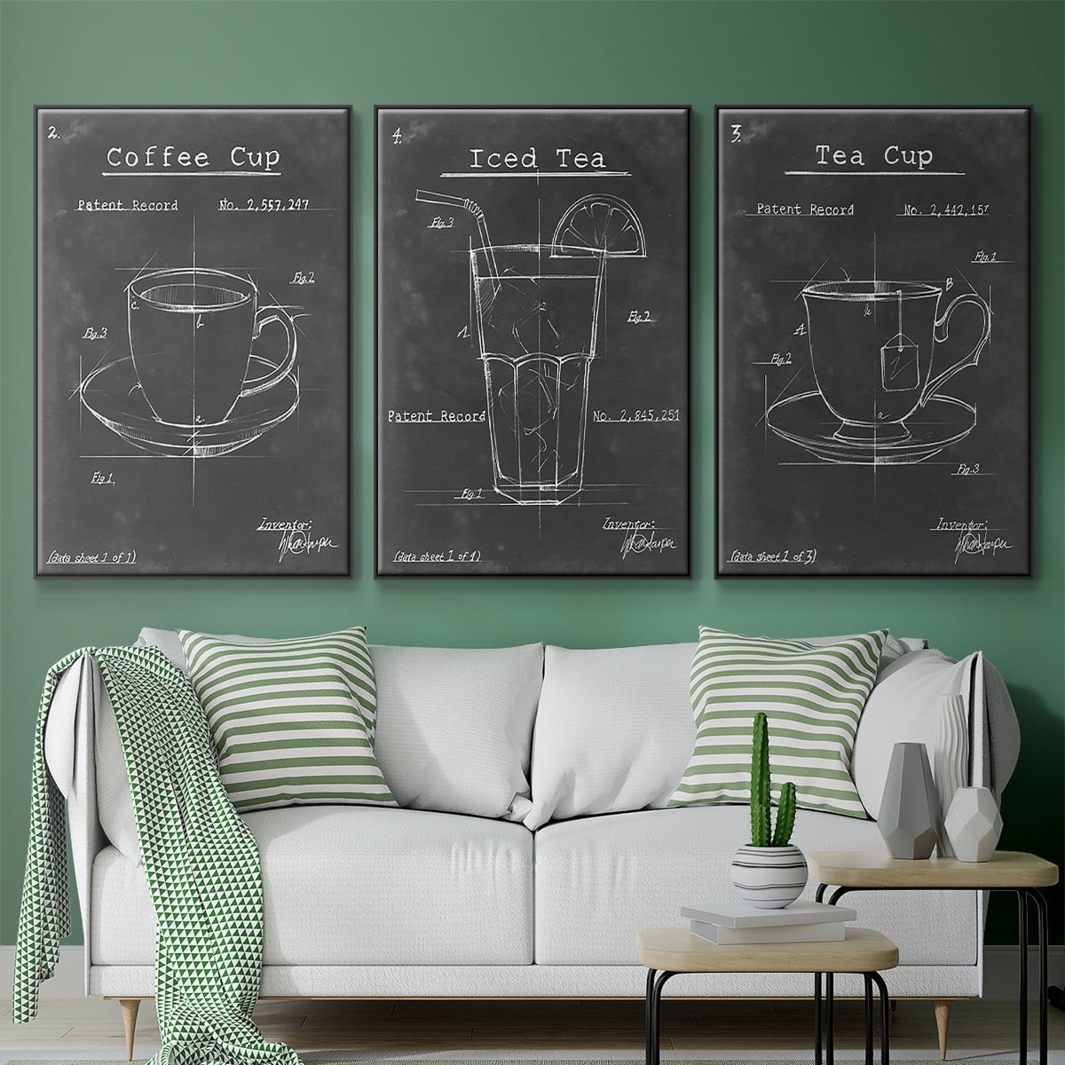 Morning Routine I - Framed Premium Gallery Wrapped Canvas L Frame 3 Piece Set - Ready to Hang