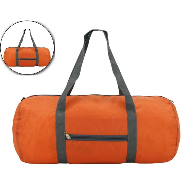 Dvruxg Extra Large Foldable Bag for Travel & Storage, with Exterior/Interior Zippered Pockets, Lightweight/Durable Nylon Material(Orange)