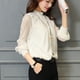 thumbnail image 4 of Tops cortos holgados informales de manga larga con cuello redondo para mujer a la moda Pompotops  FGAJ2078, 4 of 6