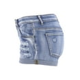 thumbnail image 4 of hirigin Women Ripped Denim Jean Shorts Mid Waist Rolled Cuff Distressed Stretchy Short Jeans Summer Jeans, 4 of 8