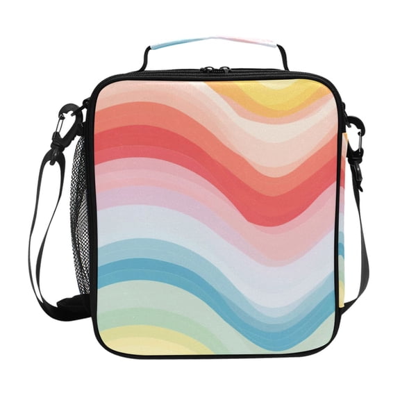 ALAZA Abstract Rainbow Lunch Box Insulated Lunch Bag Reusable Thermal Cooler Tote School Picnic