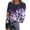 Purple, variant on bbymog Women's Printing Casual Round Neck Long Sleeve Tops T-shirt Blouses Brown L