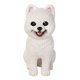 thumbnail image 1 of Figura de perro Pomerania, adorno artesanal, linda, tallada, portátil, para coche, decoración de cachorro Blanco, 1 of 9