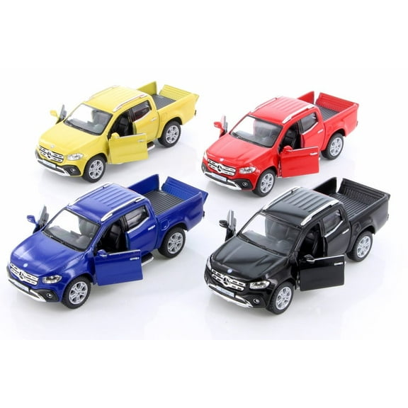 Kinsmart 2017 Mercedes-Benz X-Class Double Cab Pickup Truck Diecast Car Set - Box of 12 1/42 Scale Diecast Model Cars, Assorted Colors