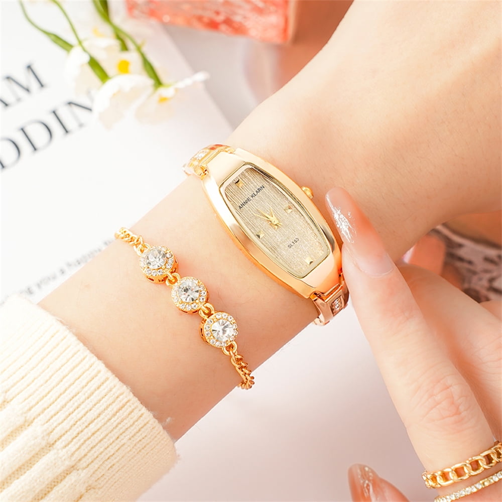Gold Watches for Women Fashion Ladies Watch with Bracelet Luxury Diamond Quartz Female Wristwatch