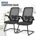 thumbnail image 3 of BEZT 2 PCS Black High Back Sled Base Conference PC Computer Chair Office Reception Guest Seat, 3 of 4