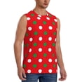 thumbnail image 2 of Easygdp White and Green Polka Dot Men's Breathable Tank Tops Sleeveless Sporty T Shirts for Basketball, Mountaineering, Bodybuilding -X-Large, 2 of 8