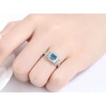 thumbnail image 2 of 2.10Ct Asscher Cut Simulated Blue Topaz Women's Weddings Gift Ring 14K White Gold Plated, 2 of 3