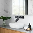 thumbnail image 3 of Wowow Vanity Vessel Faucet, Wall Mount Brass Wash Basin Faucet for Bathroom Sink, Waterfall 3 Holes Modern Faucet with 2-Handle, Matte Black, 3 of 7