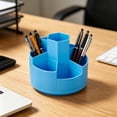 thumbnail image 6 of 360 Degree Rotating Desktop Pen Holder, Stepped Multi Compartment Stationery Storage Bin, Plastic Tableware Organizer for Office Desk, AKLJWH, 6 of 6