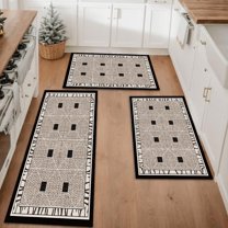 Farmhouse Kitchen Rugs Set 3 Piece, Boho Kitchen Mats for Floor, Non-Slip Kitchen Rug Waterproof Mats for Kitchen, Runner Rugs for Hallway Laundry Holiday Sink Decor