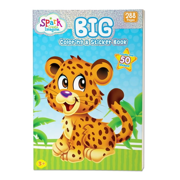 Spark Create Imagine BIG Coloring & Activity Book of assorted Animals with Stickers, 288 Pages