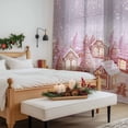 thumbnail image 4 of Pink Christmas Sheer Curtains 84 Inches Long, Xmas Farmhouse Snowflake Tree Light Filtering Window Curtains for Living Room/Bedroom, Rod Pocket Voile Sheer Curtain Drapes, 52"W x 84"L, 2 Panels, 4 of 9