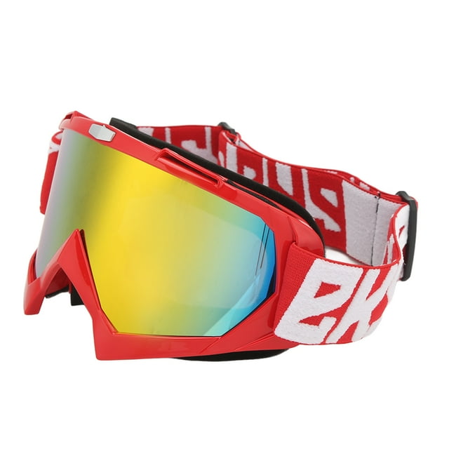 Lunettes de soleil PC Motorcycle, lunettes de vent en chute en chute étanches pour la randonnée Rouge Rouge Rouge Lens de lunettes