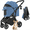 Blue, variant on LIFERUN Foldable Dog Stroller for Medium Dogs Cats up to 55 lbs, Aluminum and Carbon Steel Frame Pet Stroller, Height-Adjustable Handle, 4 Wheels, Gray