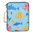 thumbnail image 2 of Haosy Accordion File Organizer Zipper Binder 500 Sheet 6-Tab Expanding File Folder Multi-Pocket 1.2 Inch 3 Ring Octopus Fish Ship Starfish, 2 of 7