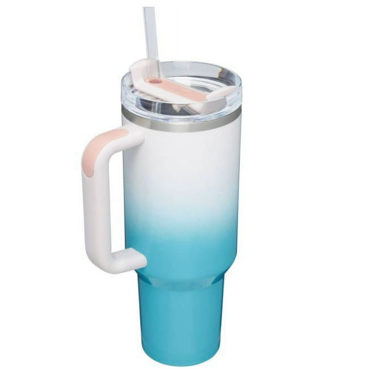 Stanley 40 oz Tumbler Handle Straw 🔥 Steel Flowstate Quencher H2.0, Pool  Blue