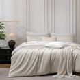 thumbnail image 5 of MooMee Duvet Cover Set Queen 600-TC 100% Extra Long-Staple Cotton Sateen Silky Smooth Luxury (Creamy White), 5 of 8