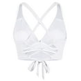 thumbnail image 6 of Firpearl Women Underwire Bikini Top Push Up Padded Swimsuit Top Criss Cross Tie Back Bathing Suit Tops White US10, 6 of 6