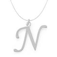 thumbnail image 1 of Precious Stars Sterling Silver Initial Letter N Pendant with 0.70-mm Thin Box Chain, 1 of 3