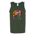 thumbnail image 2 of Wild Bobby, Colorful Painted Lip, Streetwear, Men Graphic Tank Top, Forest Green, 3X-Large, 2 of 5
