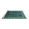 thumbnail image 2 of Ahgly Company Machine Washable Indoor Round Oriental Turquoise Blue Industrial Area Rugs, 7' Round, 2 of 4