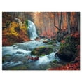 thumbnail image 1 of Designart Autumn Mountain Waterfall Long View Canvas Wall Art, 1 of 4
