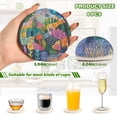 thumbnail image 2 of Yayeee 6 PCS Drink Coasters with Holder Set Woven Absorbent Round Tabletop Hot Pad, Art Plants, 2 of 7
