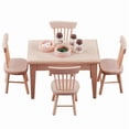 thumbnail image 1 of 1Set Dining Table Chair Model 1:12 Dollhouse Mini Wooden Furniture, 1 of 5