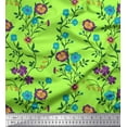thumbnail image 1 of Soimoi polyester Crepe Fabric Leaves & Floral Artistic Printed Fabric 1 Yard 42 Inch Wide, 1 of 1