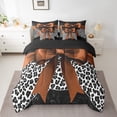 thumbnail image 2 of Erosebridal Literie pour Enfants avec Nœud, Taille Simple, Lit Marron en Sac, Taille Simple, Décor Imprimé Léopard Guépard, Réversible 7 Pcs, 2 of 5