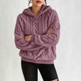 thumbnail image 5 of Ovbmpzd Plus Size Womens Sweatshirts Cozy Fleece Lined Purple Hoodie Thickened Hooded Long Sleeve Womens Sweatshirt,XL, 5 of 6