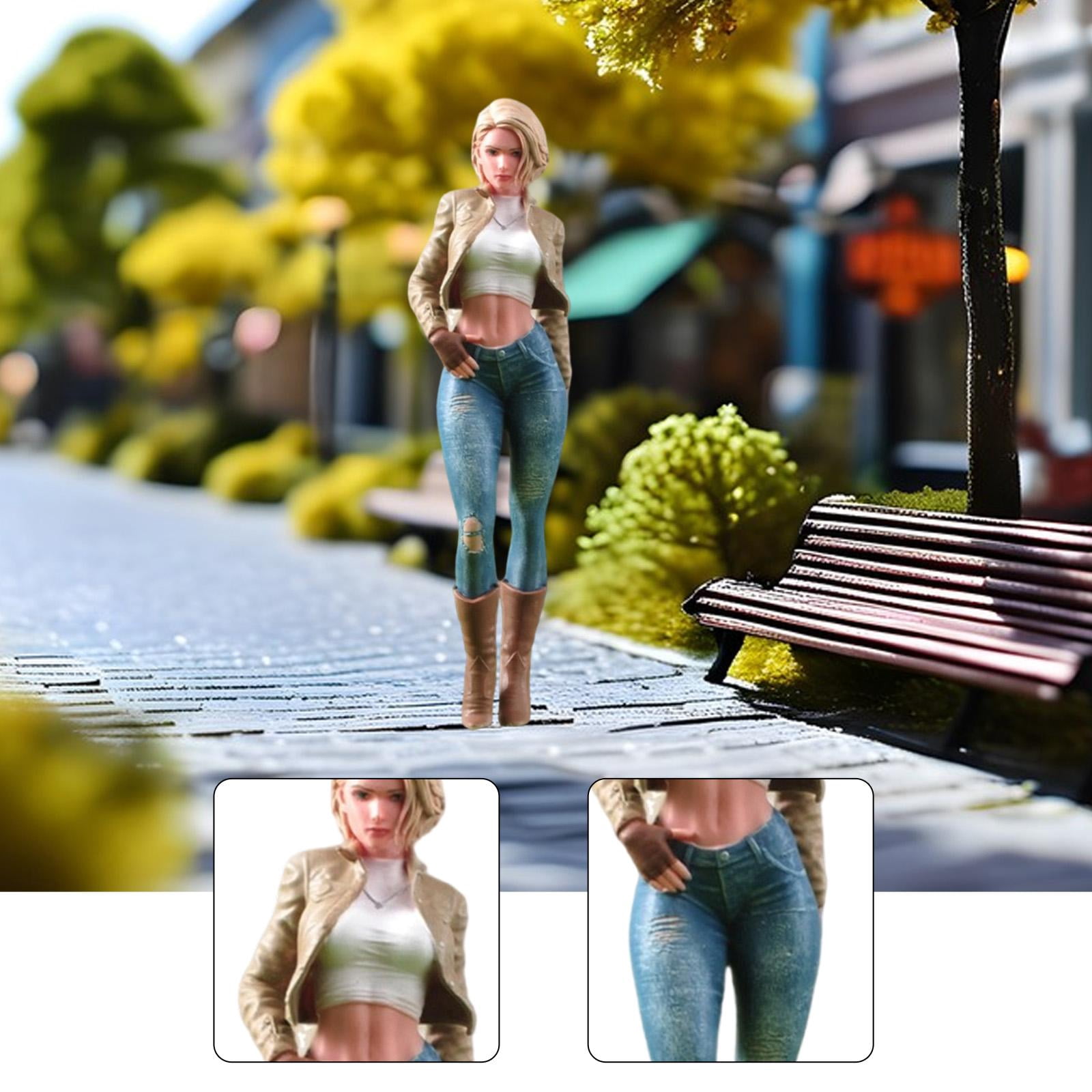 LeeQinersw 1/64 Girl Figure Character DIY Layout Scenery Accs Mini Doll Dollhouse Decor