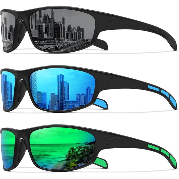 Sports Polarized Sunglasses for Men Women Wrap Around Sun Glasses Fishing Cycling Driving Running UV Protection
